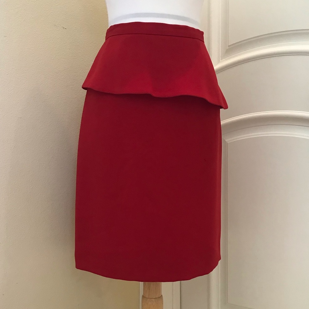 NWOT Tahari red peplum skirt